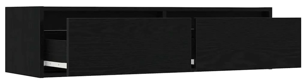 TV szekrény LED világítással fekete tölgy 100X35,5x25 cm
