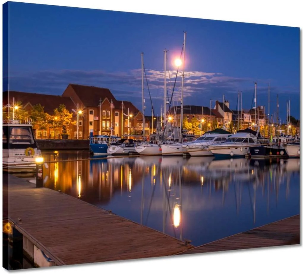Vászonkép 50x40 Éjszakai kikötő