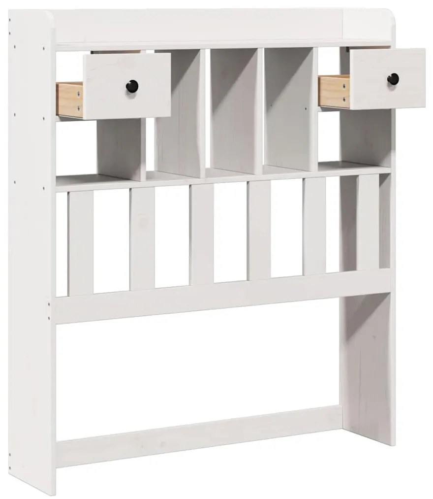 fehér tömör fenyőfa fejtámla tárolóval 90 cm