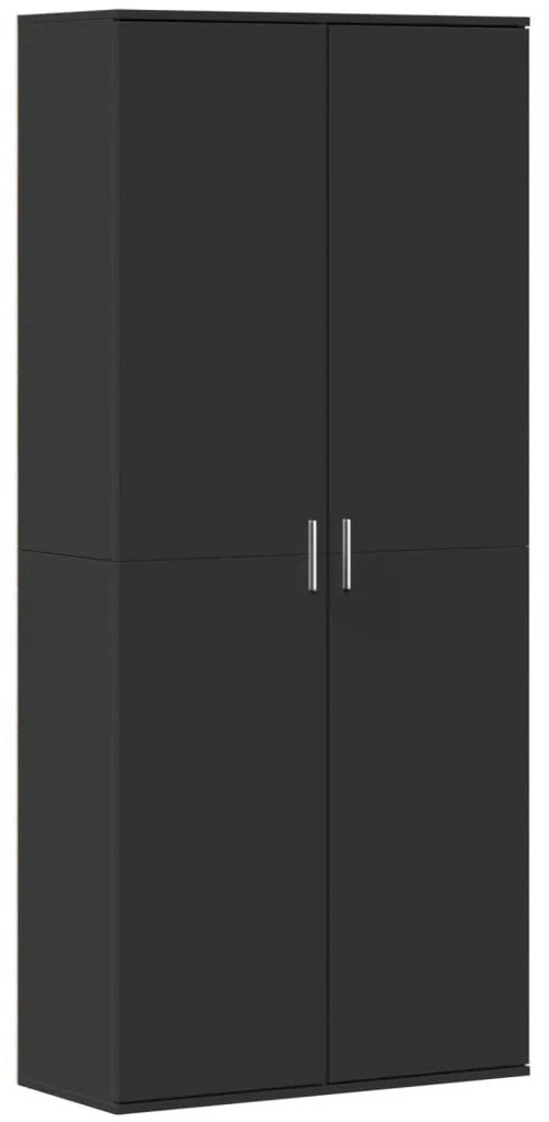 Fekete szerelt fa magasszekrény 80 x 35 x 180 cm