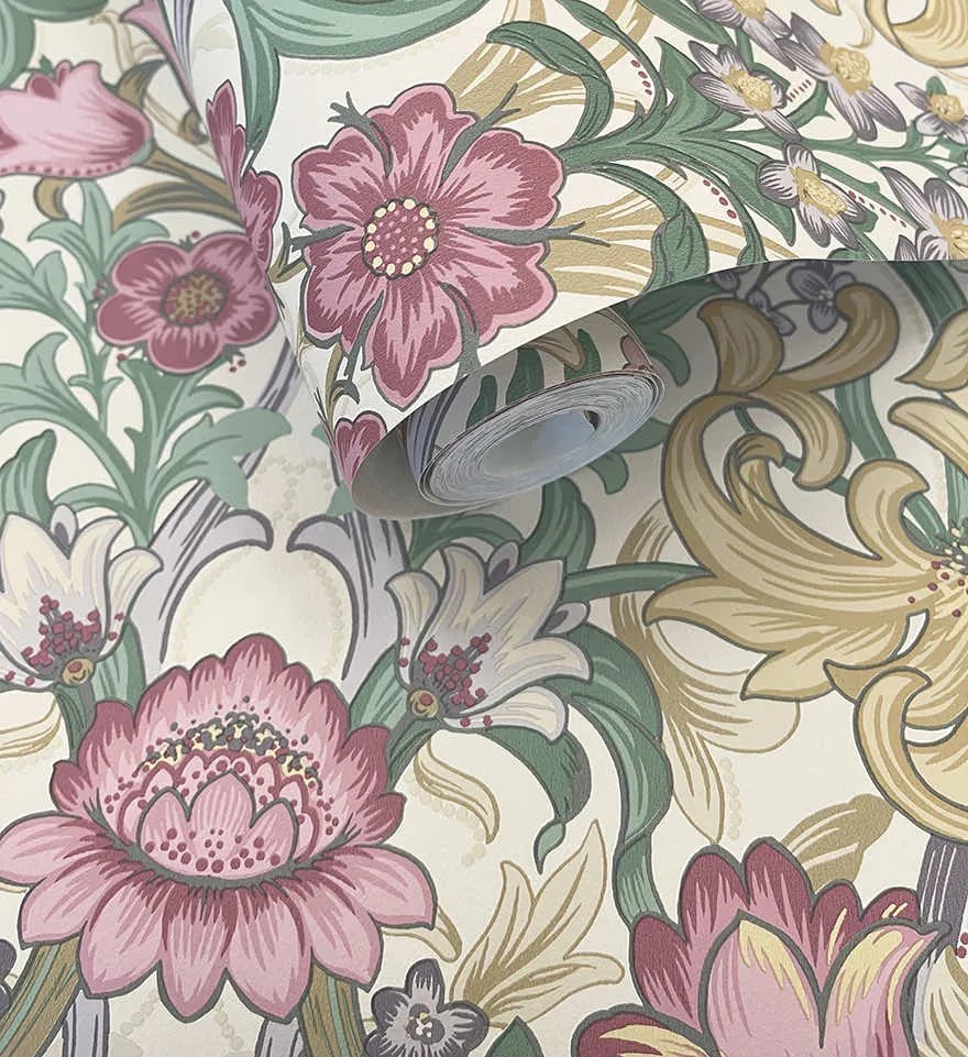 Holden Decor Tales of the Manor Fleurmont krém damaszt mintás vlies tapéta – 91902