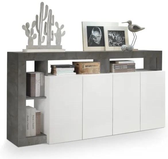 Komód LENOR fehér/antracit