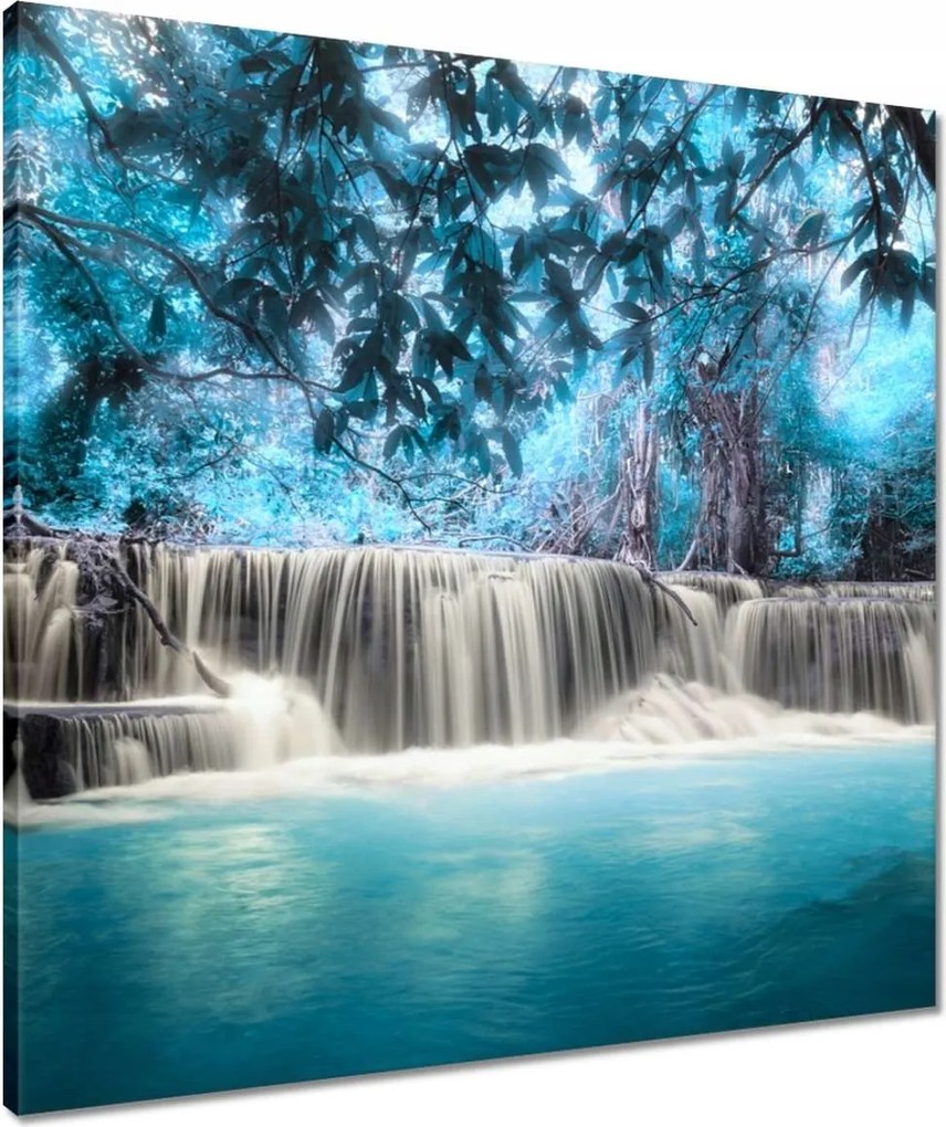 Vászonkép 60x60 Türkiz vízesés