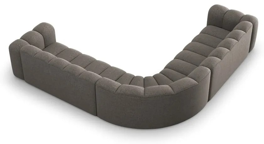 Sötétszürke zsenília moduláris sarokkanapé Lupine – Micadoni