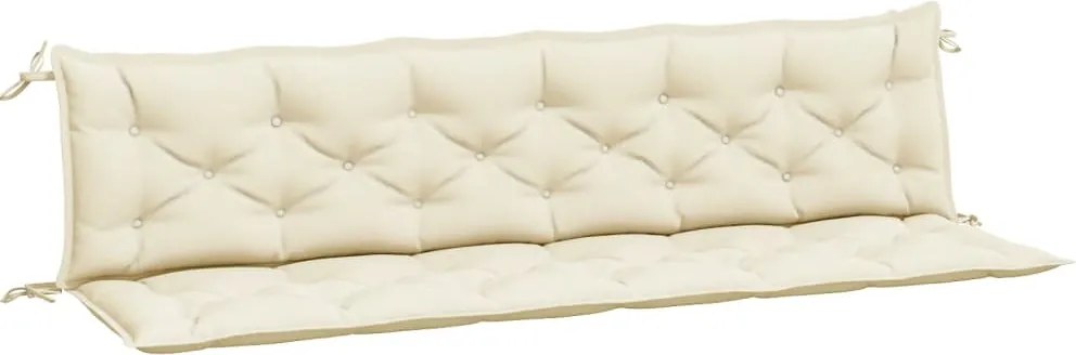 vidaXL 2 db krémfehér oxford szövet kerti padpárna 200 x 50 x 7 cm