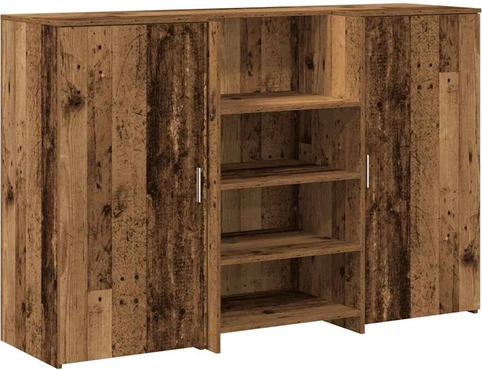 vidaXL recepciós pult antik fa 155x50x103,5 cm szerelt fa