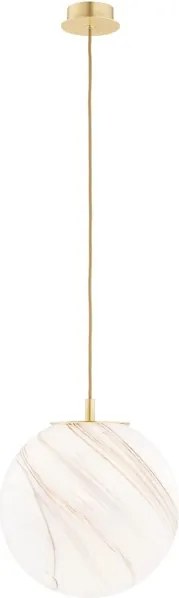 Argon 8448 - Csillár zsinóron ALMIROS 1xE27/15W/230V átm. 30 cm alabástrom arany