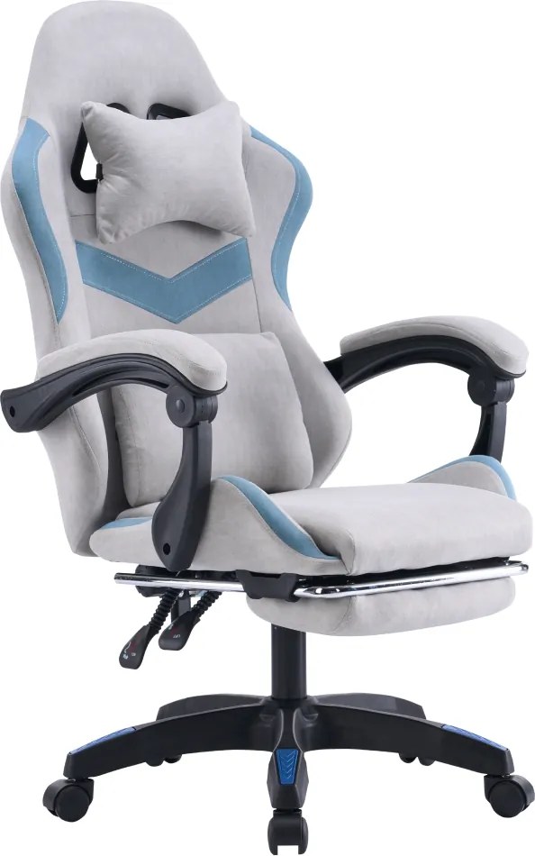 Irodai/gamer szék, szürke/kék, ZODIA