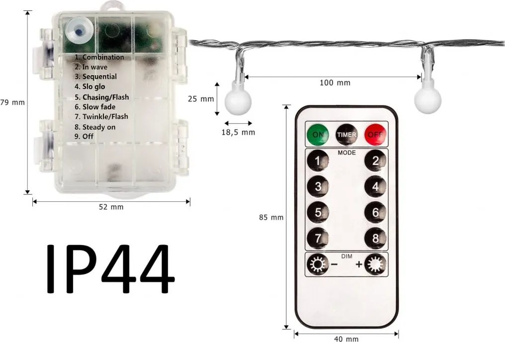VOLTRONIC® Világítás 20 m 200 LED hideg fehér
