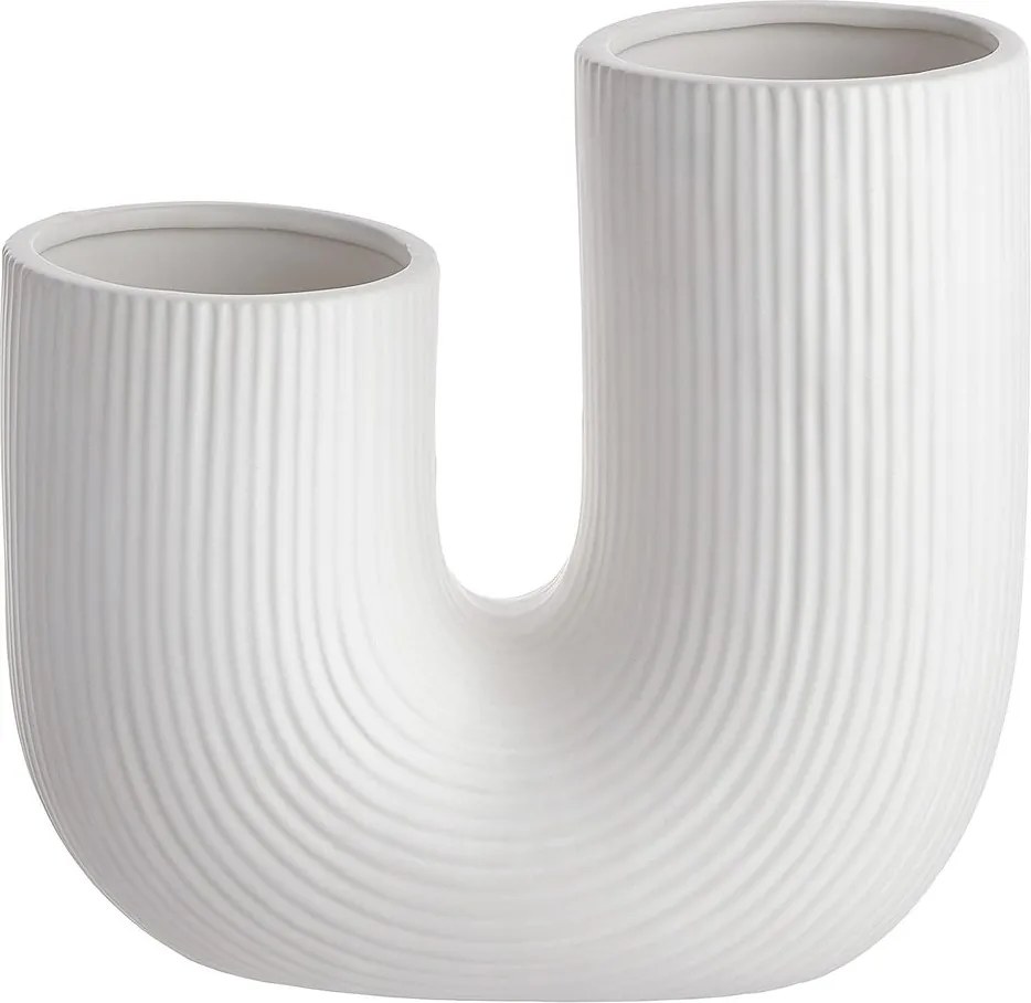TUBE kerámia váza, fehér 22,5cm