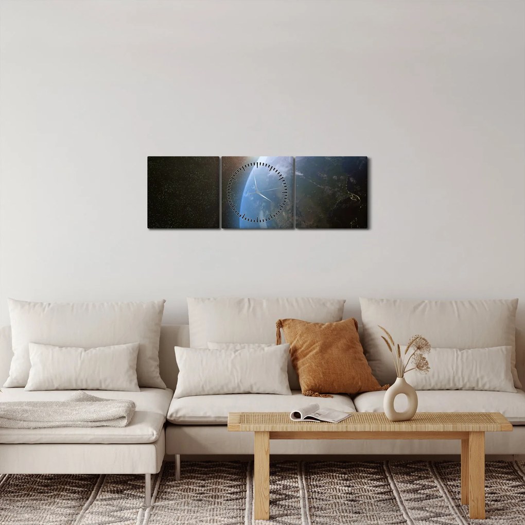 A táj képe az űrből (órával) (90x30 cm)