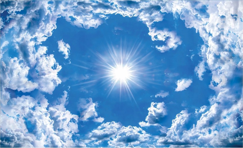 Fotótapéta Ég Felhők Nap Perspektíva Optimizmus Vinyl 312x219 3D +ragasztó