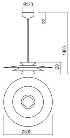 Redo 01-3003 - LED zsinóros csillár FARGO LED/16,5W/230V átm. 50 cm bézs/fehér