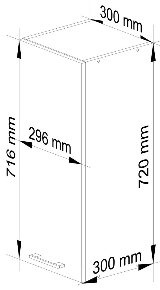 Felső konyhaszekrény Organo W 30 (fehér + grafit). 1117522