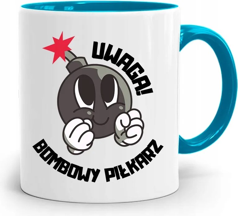 Kék Bögre Labdarúgó Bombajátékosoknak, fényképes nyomattal