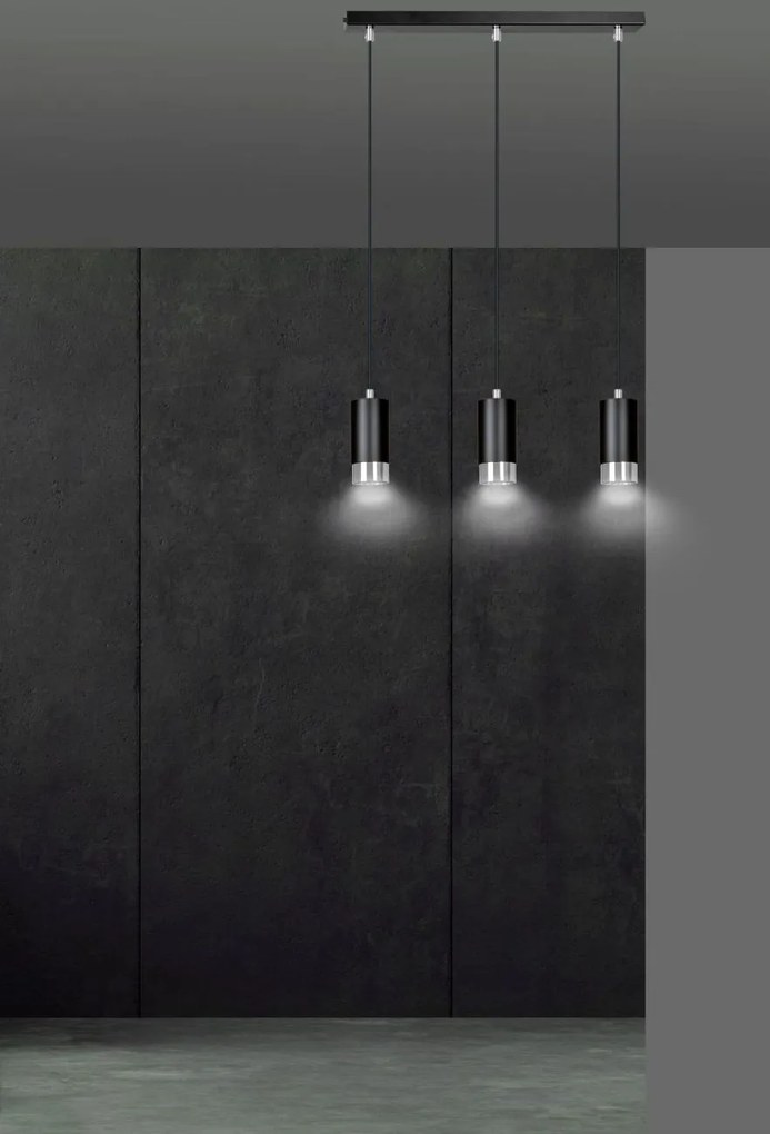 Emibig modern függeszték fumiko króm fekete emi816/3