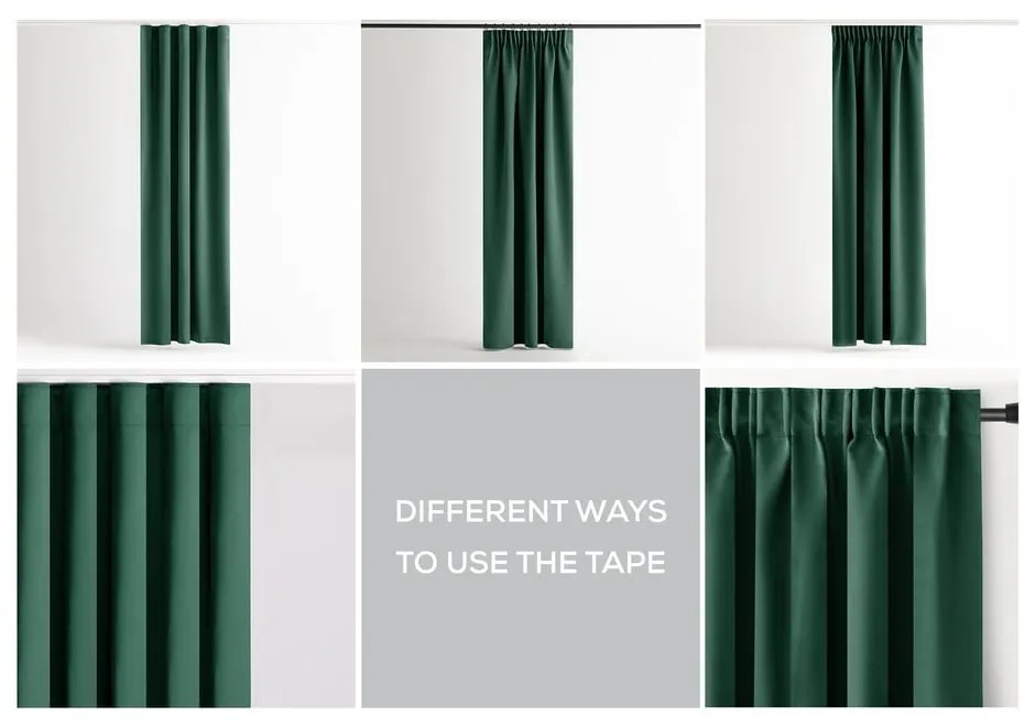 Sötétzöld sötétítő termo függöny 140x270 cm Pleat – Restilo