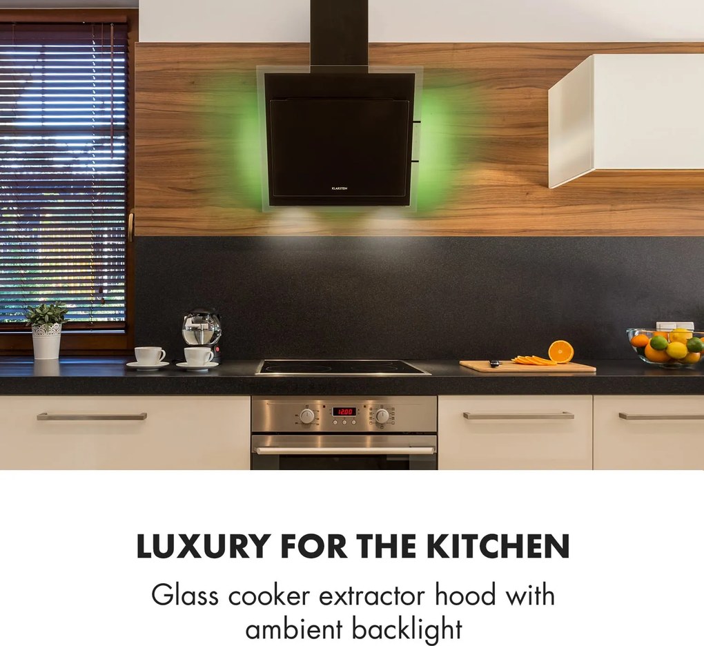 Klarstein Mirage 60, páraelszívó, 60 cm, 550 m³/ó, érintésvezérlés, fekete