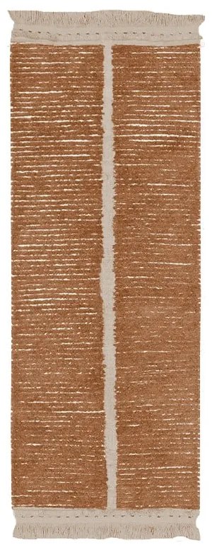 Téglavörös-bézs pamut futószőnyeg 80x230 cm Duetto Toffee – Lorena Canals