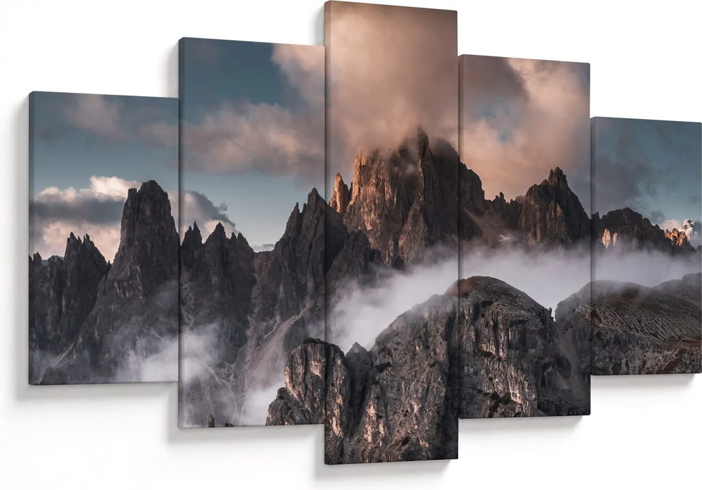 Kép - A ködben rejtett olasz dolomitok (150x105 cm)