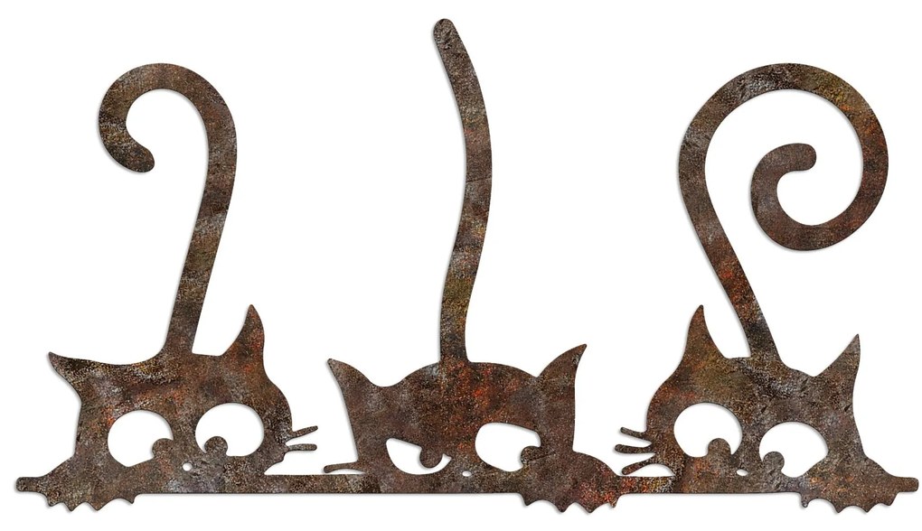 Fém fali dekoráció, Rusty Cats 1