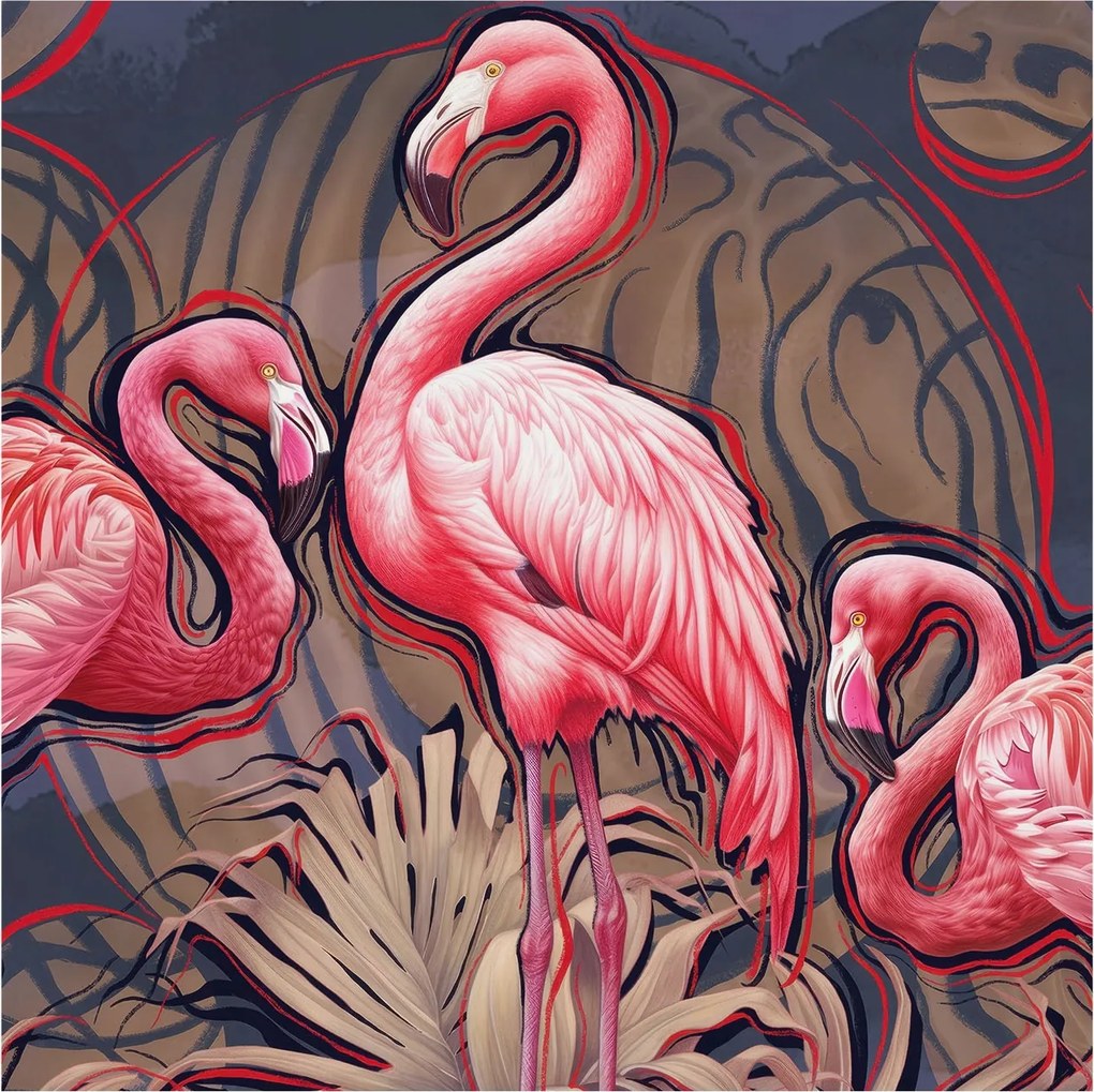 Fotótapéta Flizelin Dekoratív tapéta Rózsaszín flamingók 250x250 Ragasztó