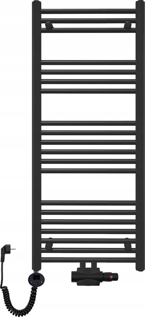Fürdőszobai víz-elektromos létraradiátor Trm 1200x500 600W fekete