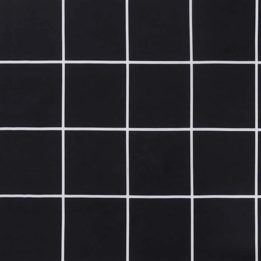 fekete kockás szövet kerti padpárna 200x50x4 cm