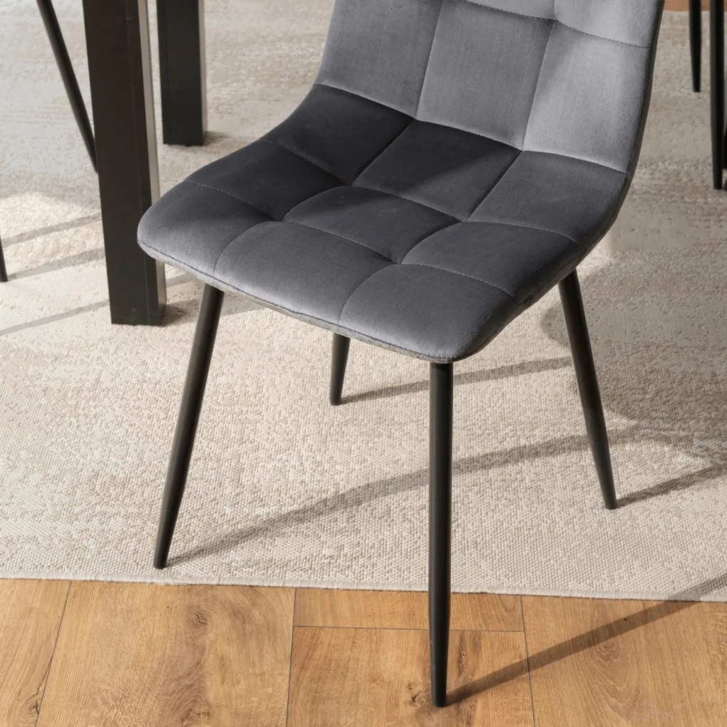 Krzesło PERU Szare Welurowe