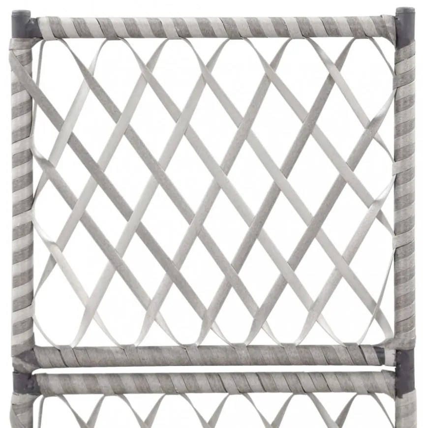 szürke rácsos polyrattan virágtartó 1 kaspóval 30 x 30 x 107 cm