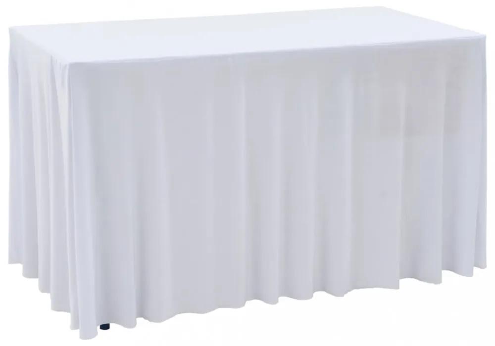 2 db fehér sztreccs asztalszoknya 120 x 60,5 x 74 cm