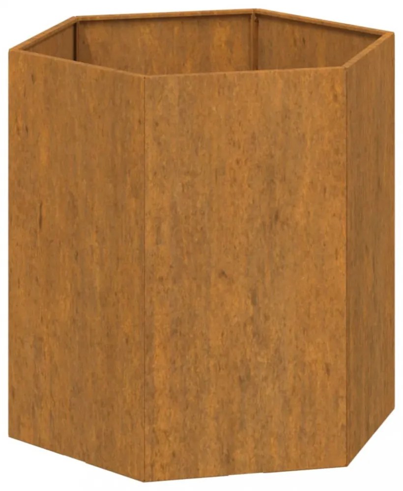 rozsda színű corten acél növénytartó 40 x 40 x 45 cm