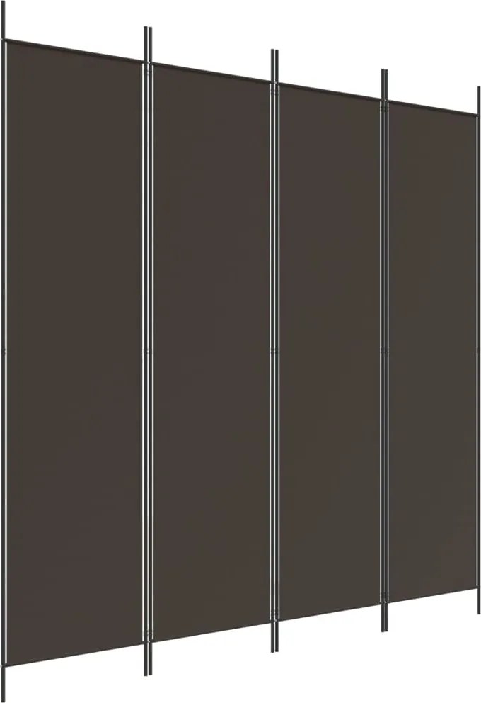 vidaXL 4 paneles barna szövet paraván 200x200 cm