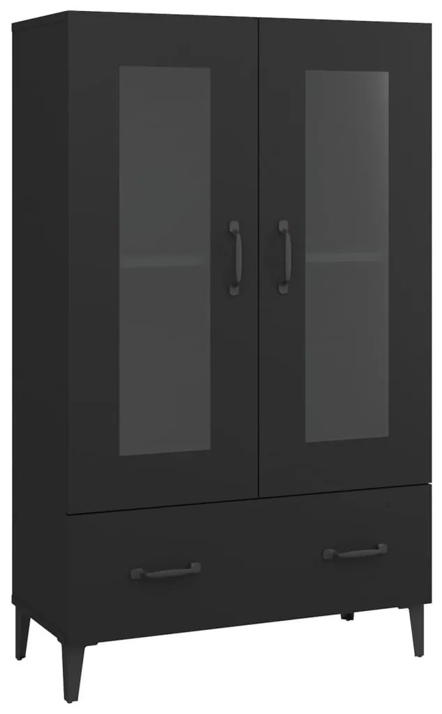 fekete szerelt fa magasszekrény 70 x 31 x 115 cm