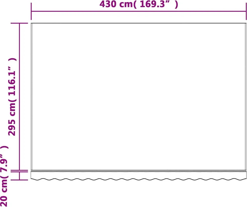 Többszínű csíkos pótszövet napellenzőhöz 4,5 x 3 m