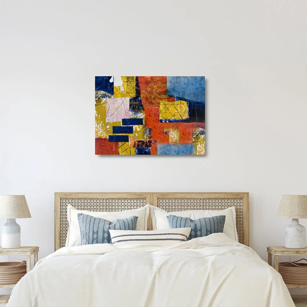 Kép - Absztrakció (üvegen) (70x50 cm)