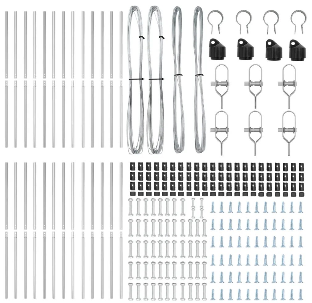 Kerítésoszlopok 26 db Ø32 mm 150 cm Horganyzott Acél
