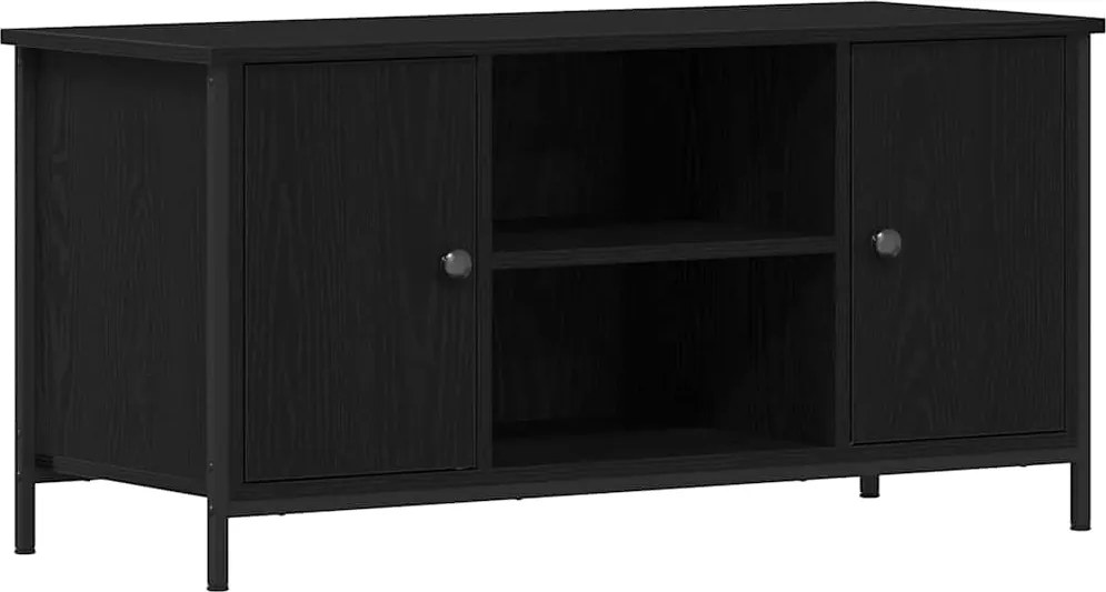 vidaXL TV szekrény Musta tammi 100 x 40 x 50 cm Faanyag
