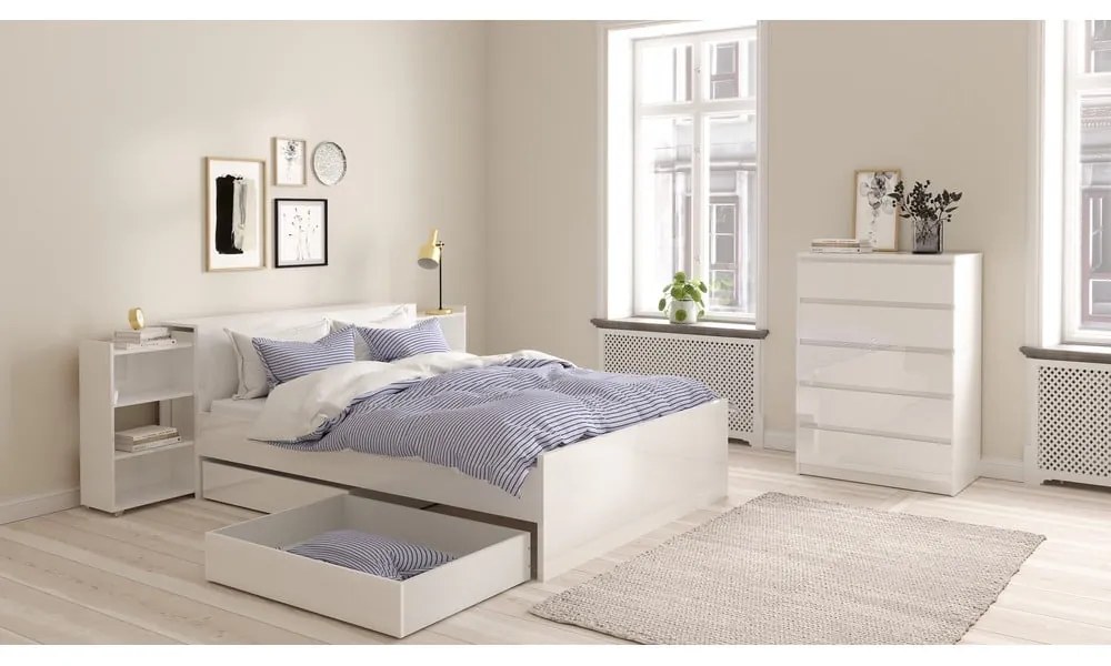 Fehér franciaágy 140x190 cm Naia – Tvilum
