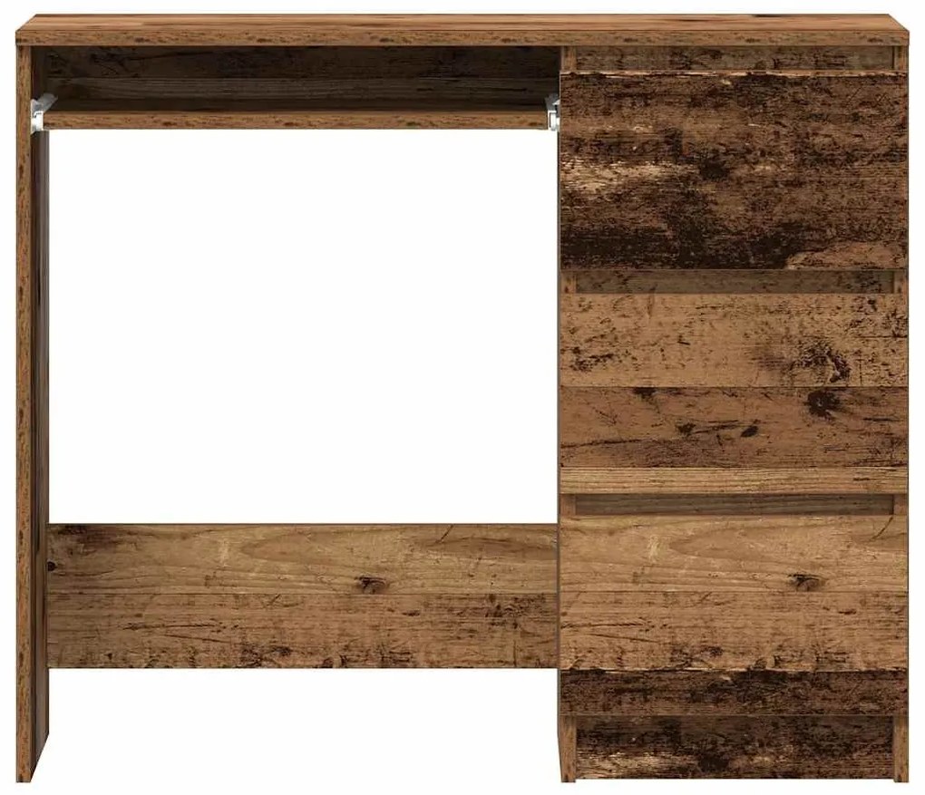 antik fa szerelt fa íróasztal 90x45x76 cm