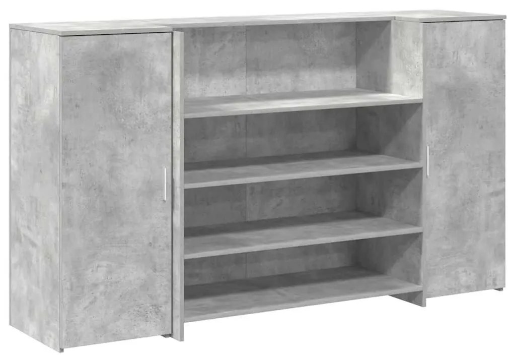 recepciós pult betonszürke 180x50x103,5 cm szerelt fa