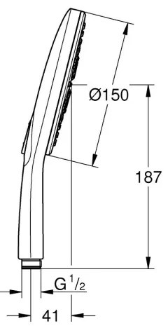 GROHE 26554LS0 - RAINSHOWER SMARTACTIVE 150 mm kézi zuhany, fényes króm