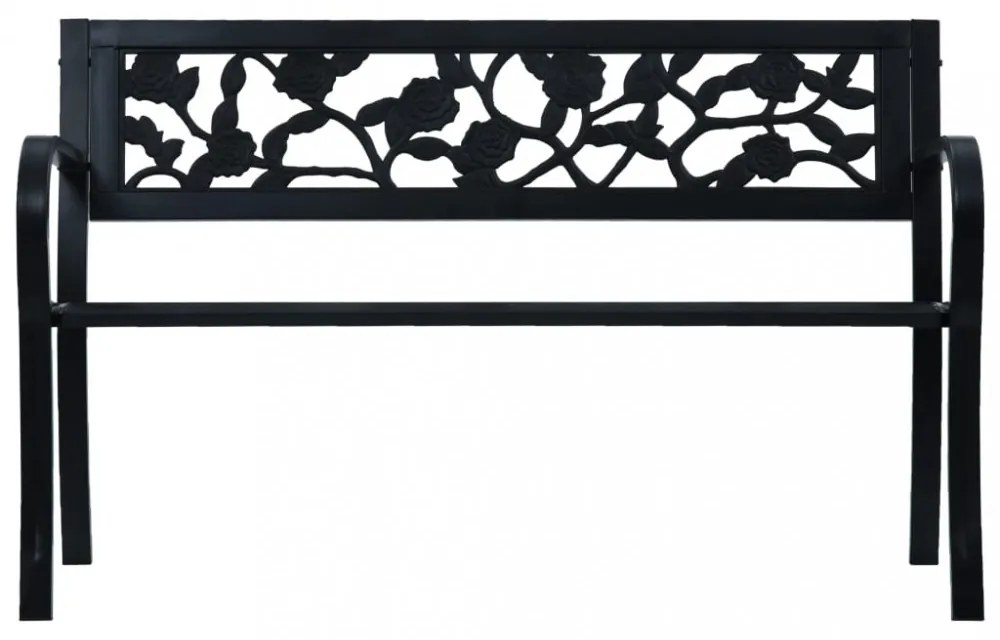 Fekete acél kerti pad 125 cm