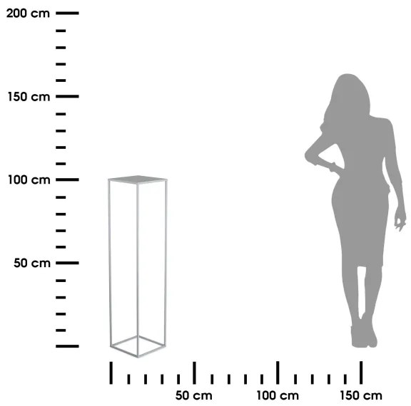 Virágállvány 100x24 cm szürke