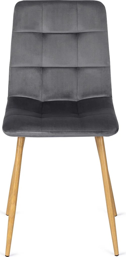 Krzesło FREDY Szare Welurowe