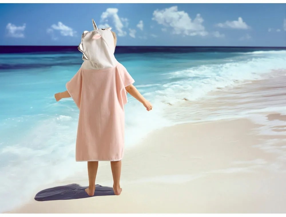 Rózsaszín pamut gyerek fürdőponcsó Lola – Good Morning