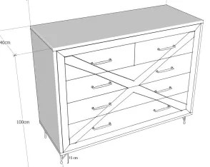 COMFORT komód 100x80 cm barna/fekete