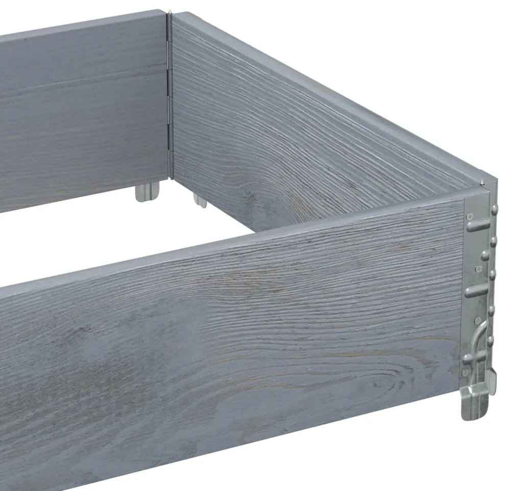 szürke tömör fenyőfa kerti növénytartó 80 x 60 cm