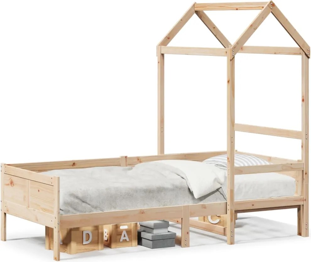 vidaXL tömör fenyőfa kanapéágy tetővel 80 x 200 cm