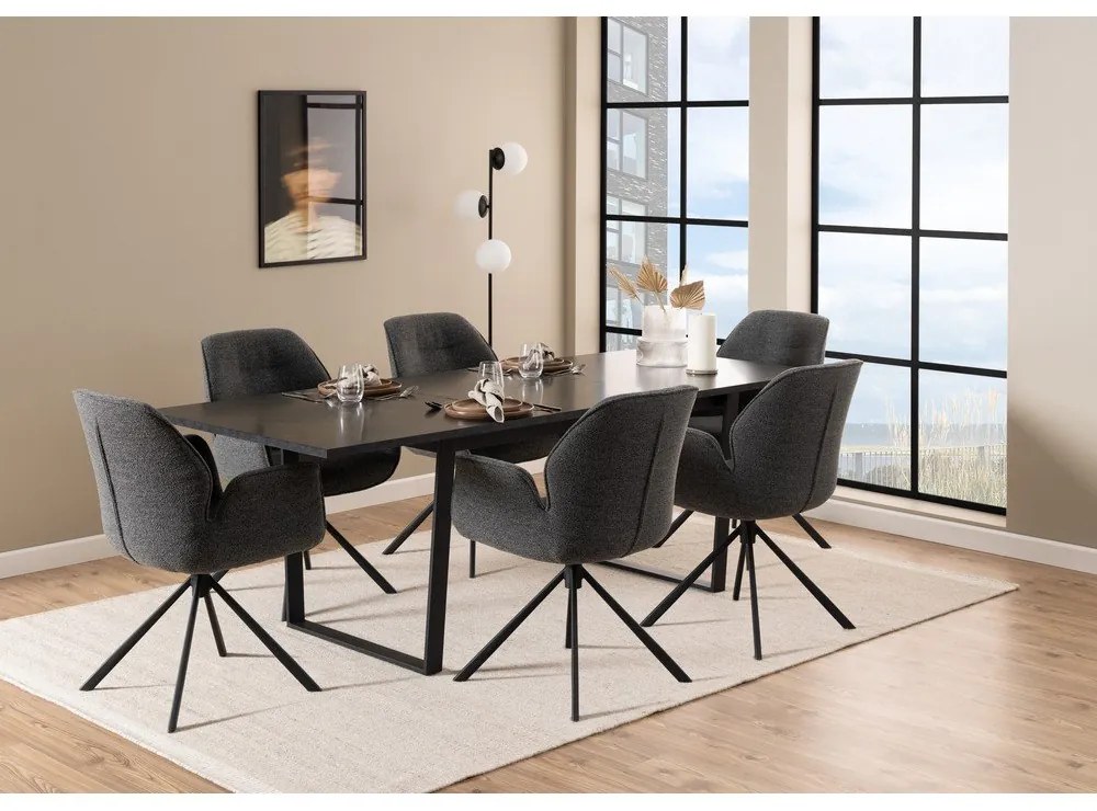 Sötétszürke kárpitozott étkezőfotel Aura – Actona